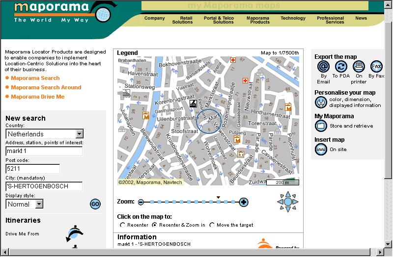 Klik naar website Maporama.com